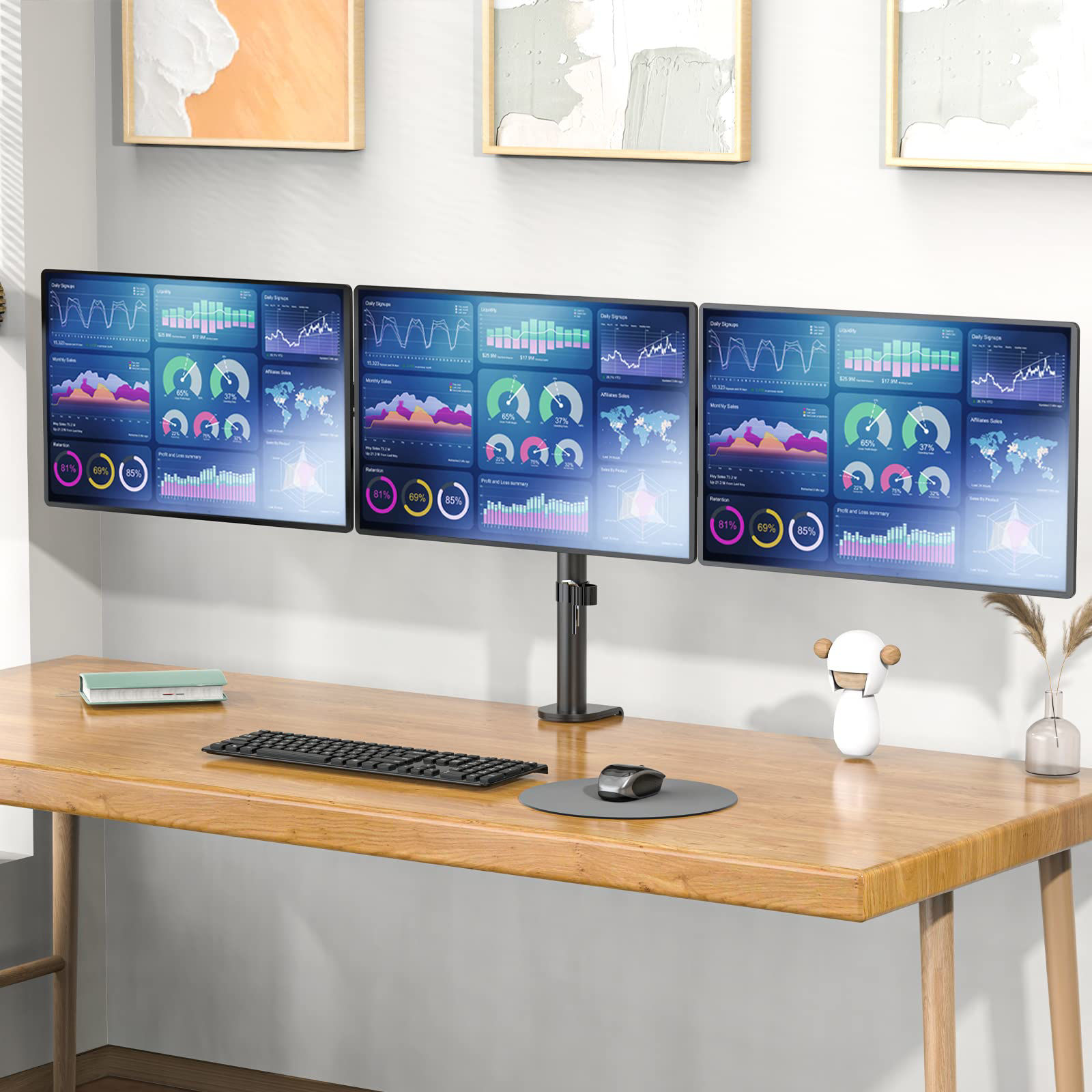 GetUSCart- WALI Triple LCD Monitor Desk Mount Fully Adjustable ...