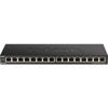 Picture of D-Link Ethernet Switch, 16 Port Gigabit Slim Switch Plug and Play, Unmanaged, Metal Housing, Quiet Fanless Design, IEEE 802.3az EEE, 5-Year Limited Warranty (DGS-1016S) Black
