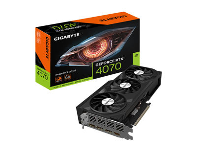 Picture of Gigabyte GeForce RTX 4070 WINDFORCE OC 12G Graphics Card, 3X WINDFORCE Fans, 12GB 192-bit GDDR6X, GV-N4070WF3OC-12GD Video Card