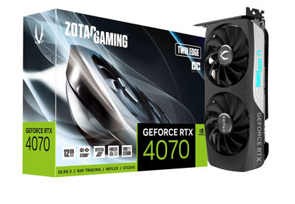 Picture of ZOTAC Gaming GeForce RTX 4070 Twin Edge OC DLSS 3 12GB GDDR6X 192-bit 21 Gbps PCIE 4.0 Compact Gaming Graphics Card, IceStorm 2.0 Advanced Cooling, Spectra RGB Lighting, ZT-D40700H-10M