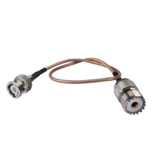 Picture of DHT Electronics RF coaxial Coax Cable Assembly BNC Male to UHF Female SO-239 SO239 6''