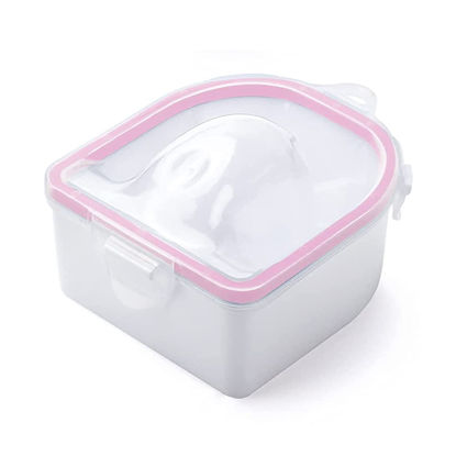 Picture of Nail Soaking Bowl, Soak Off Gel Polish Dip Powder Remover Hand Acetone Nail Soak Off Bowl Manicure Bowl Nail Art Tool (Pink-1Piece)