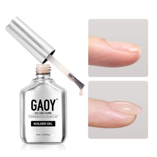 Picture of GAOY Builder Gel for Nails, 16ml Nail Strengthener in a Bottle, Nail Extension Hard Gel, Soak Off Long Lasting UV Gel, 1959 Milky Pink