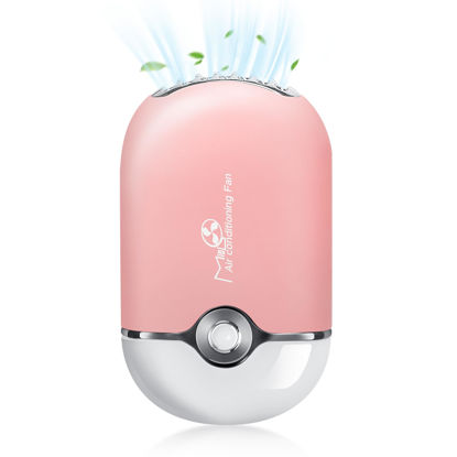 Picture of Mlogiroa Lash Fan Mini Portable Eyelash Fan Handheld Lash Fan Dryer for Eyelash Extensions Rechargeable USB C Eyelash Dryer Air Cooling Blower Fan with Built in Sponge Lash Extension Application(Pink)
