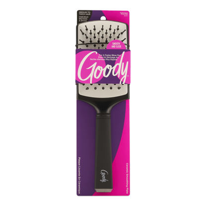 Picture of Goody Ceramic Blow Dry Paddle Brush - Flexible Cushion with Protective Coating - Pain-Free Detangler Comb for Women, Men & Kids - Removes Knots and Tangles, for Natural, Straight, Thick & Curly Hair