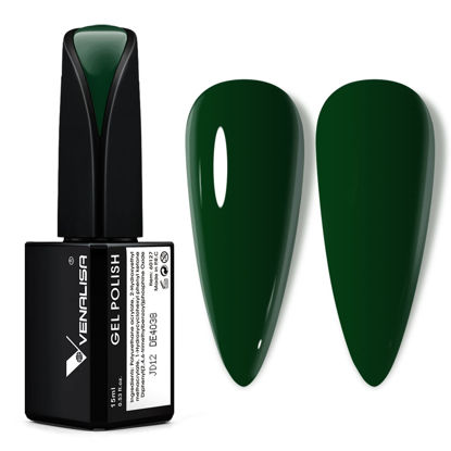 Picture of VENALISA 15ml Gel Nail Polish, Emerald Green Color Soak Off UV LED Nail Gel Polish Nail Art Starter Manicure Salon DIY at Home, 0.53 OZ