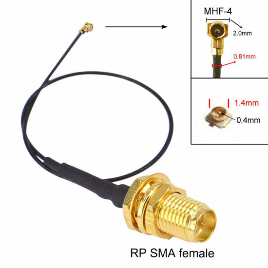 GetUSCart- UFL to SMA M.2 NGFF IPX IPEX MHF4 to RP SMA Female (Male pin ...