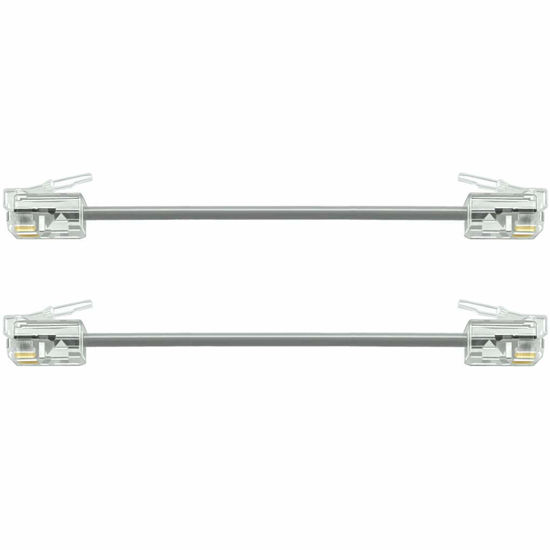 Picture of NECABLES 2Pack 3 Inch Short Phone Cord Short Telephone Cord Short Phone Line Cord Wall Phone Cord RJ11 6P4C Male to Male for Landline