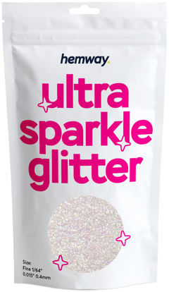 Picture of Hemway Premium Ultra Sparkle Glitter Multi Purpose Metallic Flake for Arts Crafts Nails Cosmetics Resin Festival Face Hair - Mother of Pearl Iridescent - Fine (1/64" 0.015" 0.4mm) 100g / 3.5oz
