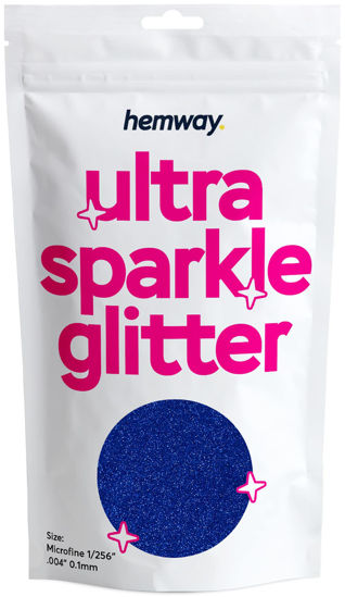 Picture of Hemway Premium Ultra Sparkle Glitter Multi Purpose Metallic Flake for Arts Crafts Nails Cosmetics Resin Festival Face Hair - Sapphire Blue - Microfine (1/256" 0.004" 0.1mm) 100g / 3.5oz