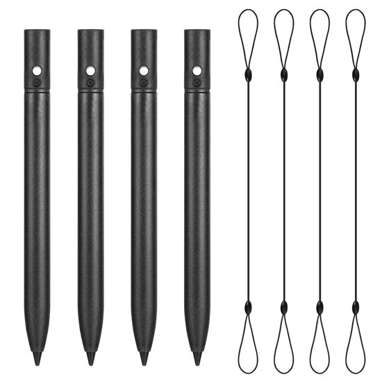 Picture of 4.5 Inch Replacement Stylus Drawing Pen 4 Pieces Toddler Drawing Tablet Pens Kids' Electronics Pens with 4 Hanging Rope for LCD Writing Tablet (Black)
