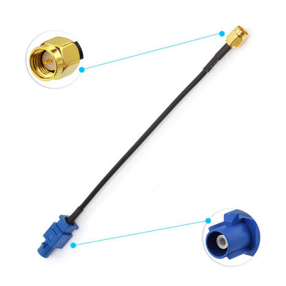 Picture of Eightwood Fakra C Plug to SMA Plug Male Car GPS Antenna Cable 6 inch for Vehicle GPS Navigation Radio Stereo Head Unit GPS Receiver