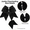 Picture of 2 Packs Jumbo Cheerleading Bow 8 Inch Cheer Hair Bows Large Cheerleading Hair Bows with Ponytail Holder for Teen Girls Softball Cheerleader Outfit Uniform (Black)