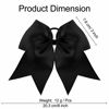 Picture of 2 Packs Jumbo Cheerleading Bow 8 Inch Cheer Hair Bows Large Cheerleading Hair Bows with Ponytail Holder for Teen Girls Softball Cheerleader Outfit Uniform (Black)