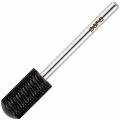 Picture of USA Pana 3/32" Safety Nail Carbide - Smooth Round Top Large Barrel Head for Electric Dremel Drill Machine - Grit Size: (5XC to Extra Fine) (Extra Fine, Large Barrel - DLC Black)