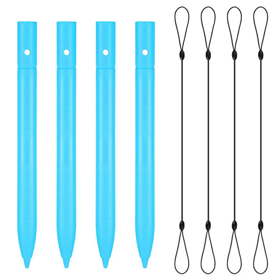 Picture of 4.5 Inch Replacement Stylus Drawing Pen 4 Pieces Toddler Drawing Tablet Pens Kids' Electronics Pens with 4 Hanging Rope for LCD Writing Tablet (Blue)