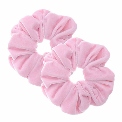 Picture of 2 Pcs Pink Color Large Size Scrunchies for Hair Women Hair Elastic Bands