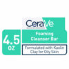 Picture of CeraVe Foaming Cleanser Bar | Soap-Free Body and Face Cleanser Bar for Oily Skin | Fragrance Free | 4.5 Ounce