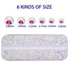 Picture of 3000 Pcs Nail Art Rhinestones HUETFAT Nail Gems AB Clear Flatback Stones Crystals Mixed 6 Size Nail Diamonds With Storage Organizer Box Wax Pencil Tweezers 3D Jewels for Nail Design (AB Clear)