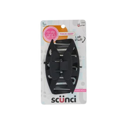 Picture of Scunci by Conair No-Slip Grip Thick Hair, Large Hair Claw Clip, 4.25” Large Jaw Clip, Black, Packaging may vary (1, count)