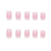 Picture of Foccna French Fake Nails Tips Square Press on Nails Pink Women's False Nails Daily Wear Artificail Nails for Nail Art Manicure Decoration (White)