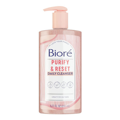 Picture of Bioré Rose Quartz + Charcoal Daily Purifying Cleanser, Oil Free Facial Cleanser Energizes Skin, Dermatologist Tested and Cruelty Free, 6.77 oz, Packaging May Vary