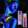 Picture of MEICOLY 8 Colors Water Activated Eyeliner Palette, Neon Face Paint Colored Retro Hydra Liner,Matte Eyeliner UV Glow Fluorescent Halloween Blue White Body Paint Corpse Bride Halloween Sally Cosplay,01