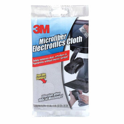 Picture of 3M Products - 3M - Microfiber Electronics Cleaning Cloth, 12.5 x 14.1, White - Sold As 1 Each - Keeps computers, monitors, TV screens, CD/DVD players and other electronic devices free from dust and smudges. - Safe to use on virtually any surface in 