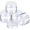 Picture of 4 Pieces Round Clear Wide-mouth Leak Proof Plastic Container Jars with Lids for Travel Storage Makeup Beauty Products Face Creams Oils Salves Ointments DIY Making or Others (White, 2 Ounce)