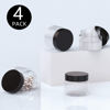 Picture of 4 Pieces Round Clear Wide-mouth Leak Proof Plastic Container Jars with Lids for Travel Storage Makeup Beauty Products Face Creams Oils Salves Ointments DIY Making or Others (Black, 2 Ounce)