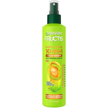 Picture of Garnier Fructis Sleek & Shine 10-in-1 for Frizzy, Dry Hair, Plant Keratin, 8.1 Fl Oz, 1 Count (Packaging May Vary)