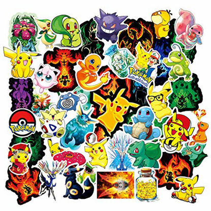 Picture of Acekar Pokemon Stickers for Hydro Flask, | 50 PCS | Vinyl Waterproof Stickers for Laptop,Skateboard,Water Bottles,Computer,Phone, Cute Anime Stickers (Pokemon)