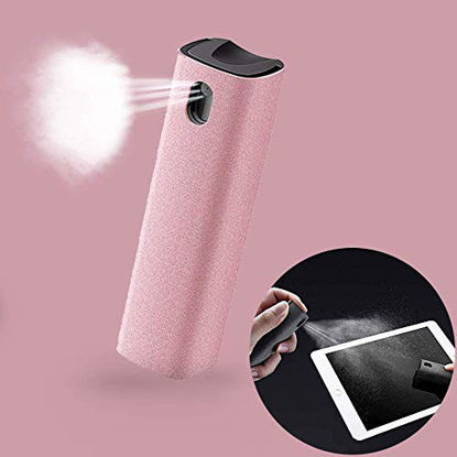 Picture of 2in1 Screen Cleaner Spray Bottle and Microfiber Cloth - Sterilization Disinfection Cleansing, Instantly Clean The Screen of Your Phone, Tablet, TV, Laptop?Bottle Refillable Cleaner (Pink)