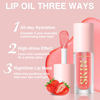 Picture of LANGMANNI Moisturizing Lip Oil,No-Sticky Lip Gloss Lip Balm Lip Care,Fruit Flavoured Lip Oil For Dry Lip's Moisturizing Hydrating And Nourishing ((Strawberry))