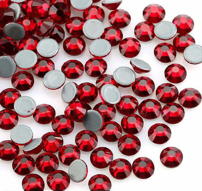 Jollin Hot Fix Flatback Rhinestones Glass Diamantes Gems 6.4mm(30ss 288pcs,Red)