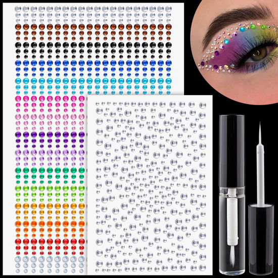 Self Adhesive Face Gems Stick on Gems Rhinestones Stickers Bling Jewels for  Makeup Crafts Home Decor Scrapbooking Embellishments - AliExpress