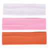 Picture of MapofBeauty 3 Pack Yoga Headbands Stretchy Cotton Head Band Hairwarp Sports Running Exercise Gym (White/Pink/Orange)