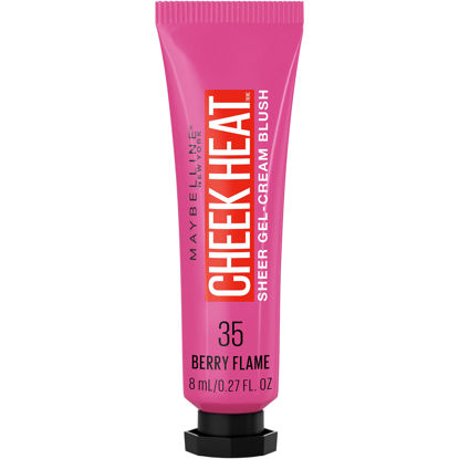 Picture of Maybelline New York Cheek Heat Gel-Cream Blush Makeup, Lightweight, Breathable Feel, Sheer Flush Of Color, Natural-Looking, Dewy Finish, Oil-Free, Berry Flame, 1 Count