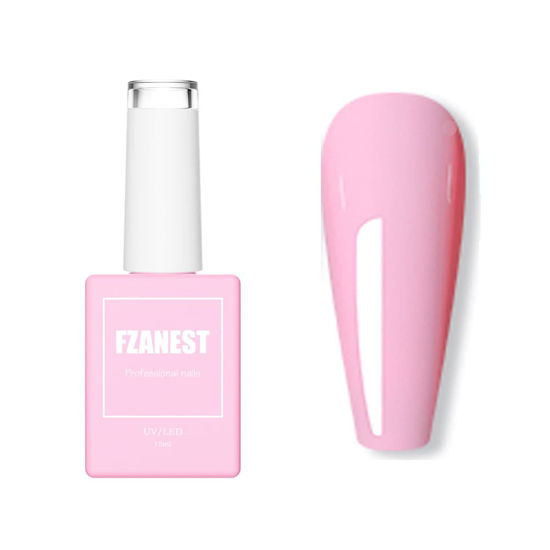 Picture of FZANEST 15ml Gel Nail Polish,Light Pink Soak Off UV LED Nail Gel Polish Summer Color #70