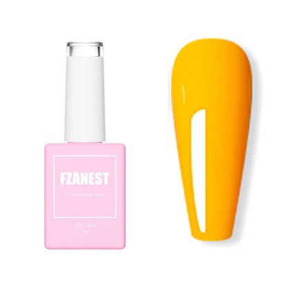Picture of FZANEST Gel Nail Polish,Summer Color Yellow Nail Art Gel Polish Soak Off LED UV #84