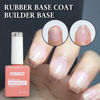 Picture of FZANEST Clear Rubber Base Gel For Nails,15ml Builder Base Gel In a Bottle,Nail Strengthener Gel,Quick Extension Nail Gel,Soak Off Long Lasting UV Base Coat Gel Nail Polish