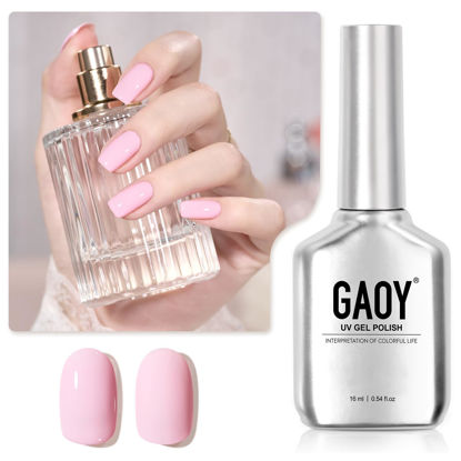 Picture of GAOY Pastel Gel Nail Polish, 16ml Baby Pink Soak Off UV Light Cure Gel Polish for Spring Summer Soft Candy Nail Art DIY, Macaron 1649
