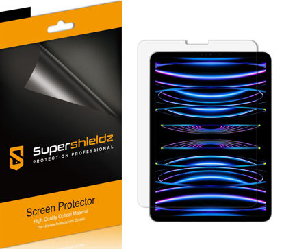 Picture of Supershieldz (3 Pack) Designed for iPad Air 5/4 (10.9 inch, 5th/4th Generation) / iPad Pro 11 inch (2018-2022 / M2) Screen Protector, High Definition Clear Shield (PET)