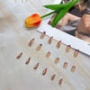 Picture of French Tips Press on Nails Almond Medium Length,KXAMELIE Glue on Nails Acrylic Nails Embellished Abstract Swirls,Nails Stick on for Daily Wear,Fake Nails Kit for Women Girls DIY Nail Art Gifts in 24PCS