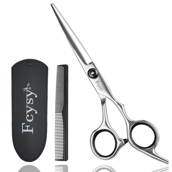Picture of Haircut Scissors for Hair Cutting, Fcysy Professional 6 Inches Hair Scissors Barber Shears, Haircutting Scissor Beard Scissors Hair cutting Scissors with Comb, Salon Hair Shears for Men Women Pet