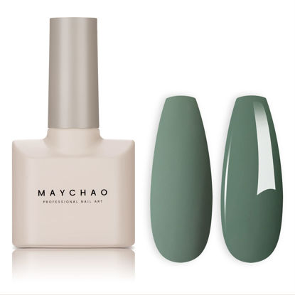 Picture of MAYCHAO 15ML Gel Nail Polish 1Pc Sage Green Soak Off UV LED Art Starter Manicure Salon DIY at Home, 0.5 OZ