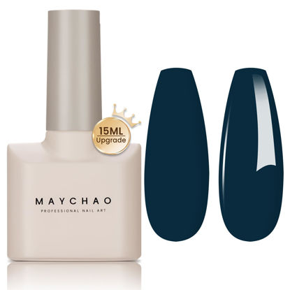 Picture of MAYCHAO 15ML Gel Nail Polish 1Pc Green Blue Gel Polish Soak Off UV LED Nail Polish Nail Art Starter Manicure Salon DIY at Home, 0.5 OZ