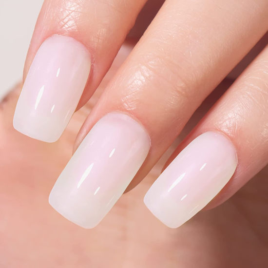 Picture of MAYCHAO 15ML Gel Nail Polish 1Pc Milky White Gel Polish Soak Off UV LED Nail Polish Nail Art Starter Manicure Salon DIY at Home, 0.5 OZ