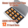 Picture of 12 Slots Micro SD Card Holder, TF Card Case,Ultrathin Mini Aluminum Waterproof Memory Card Carrying Case,Rustproof Memory Card Protector Cover Storage for Micro SD/Micro SDXC/TF Cards (Silver Color)