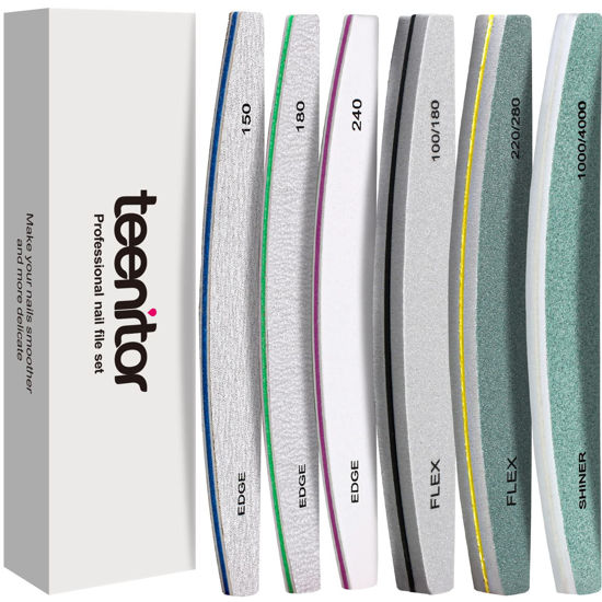 Picture of Teenitor Nail File Buffer, Nail Files, Nail Buffer Set to File, Shape,Smooth, Buffer and Shine Nails, Half-Moon